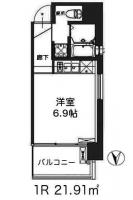 Casa Y Nanba 1R 21.91平米