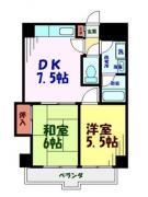 2階の２DKタイプのお部屋です。<br />
人気のバストイレ別、独立洗面台付き。<br />
脱衣スペースもあり、快適にお住まいいただける間取りです。