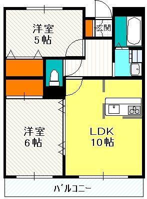 ゆたかマンション302号室【間取り】